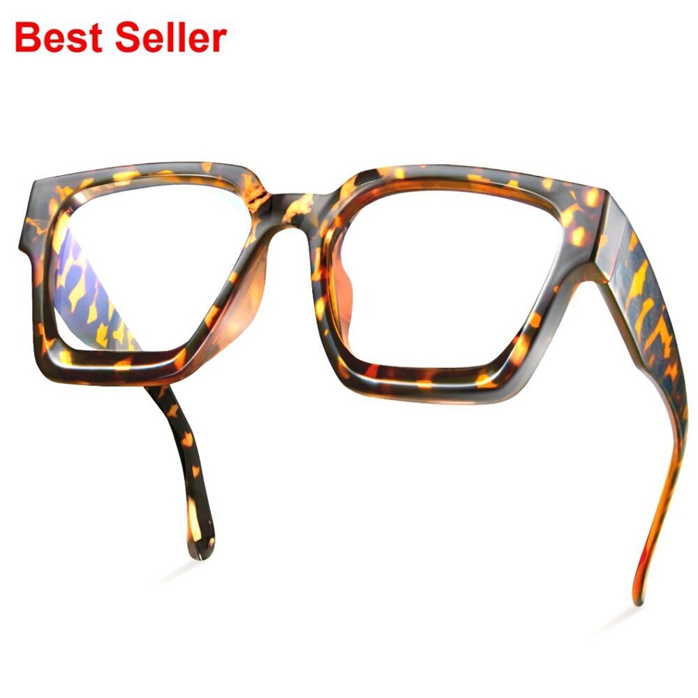 Oversized Rectangle Blue Light Glasses, UV400 Protection, Unisex Computer